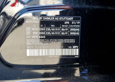 2019 Mercedes-Benz Gla 250 z USA, uszkodzony, nr VIN WDCTG4EB4KU012006